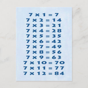 #7 Times Table Postcard Fun Kids & Teacher