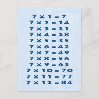 #7 Times Table Postcard Fun Kids & Teacher