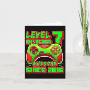 7 Unlocked Awesome 2016 Video Game 7th Birthday Bo Card