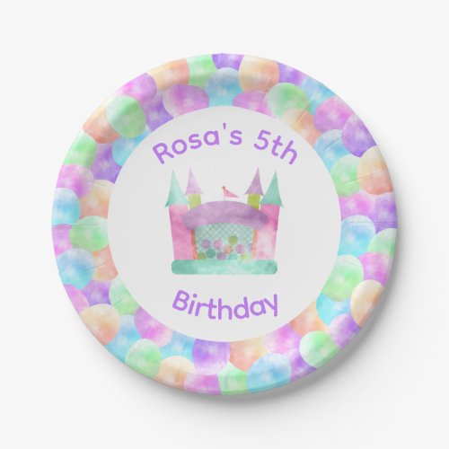 7 Watercolor Bounce House Birthday Paper Plate