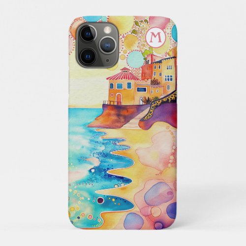 *~*  7 Watercolor Sea Beach Umbrella Sand iPhone 11 Pro Case