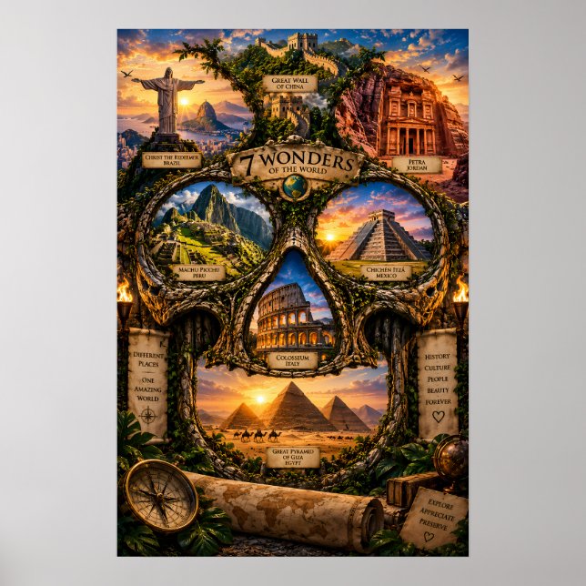 7 Wonders Skull Art Print | State of Mind (Front)