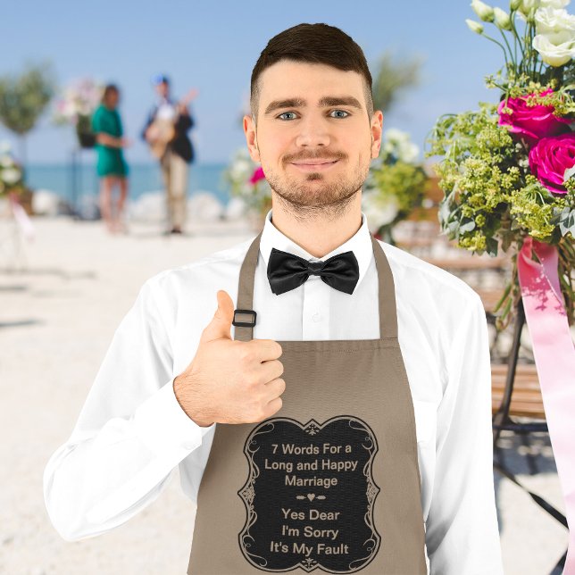 7 Words for a Long and Happy Marriage Apron (Creator Uploaded)