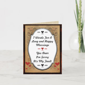 7 Words For A Long and Happy Marriage Card