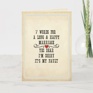 7 Words For A Long and Happy Marriage Card