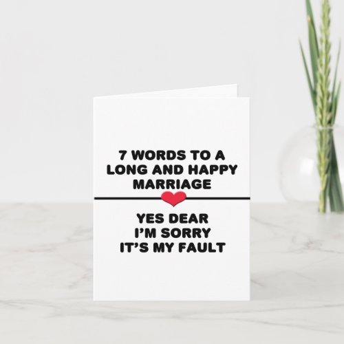 7 Words For A Long and Happy Marriage Card