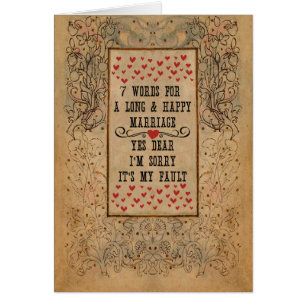 7 Words For A Long and Happy Marriage Cards