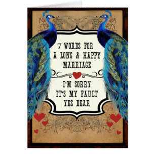 7 Words For A Long and Happy Marriage Cards
