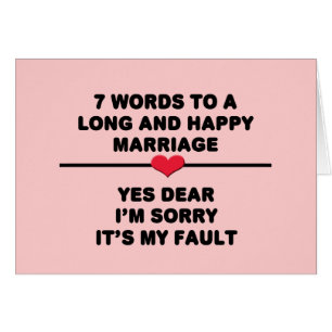 7 Words For A Long and Happy Marriage Cards
