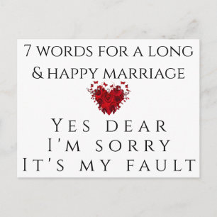 7 Words For A Long Marriage Postcard