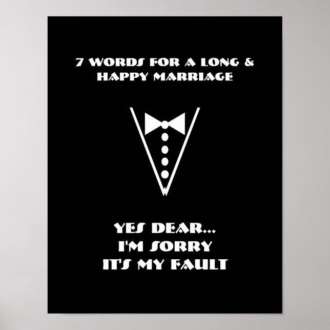 7 Words To A Long And Happy Marriage - Poster (Front)