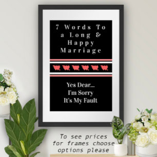 7 Words To A Long And Happy Marriage - Poster