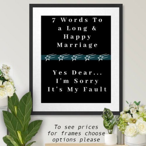 7 Words To A Long And Happy Marriage _ Poster