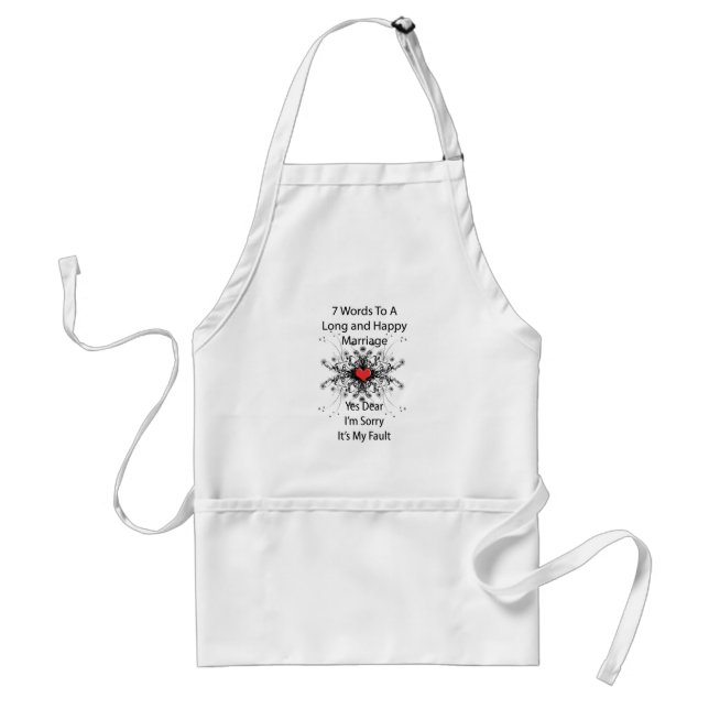 7 Words To A Long Marriage Adult Apron (Front)