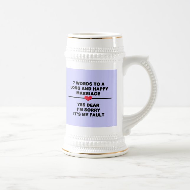 7 Words To A Long Marriage Beer Stein (Right)
