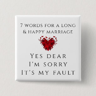 7 Words To A Long Marriage Button