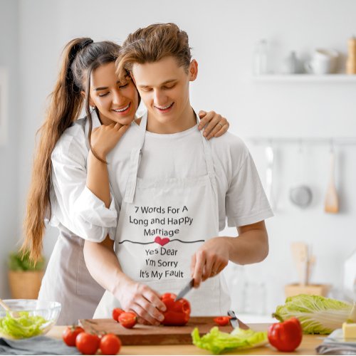 7 Words To A Long Marriage Funny Wedding Adult Apron