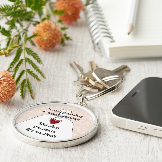 7 Words To A Long Marriage & Happy Marriage Keychain (Side)
