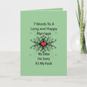 7 Words To A Long Marriage Holiday Card