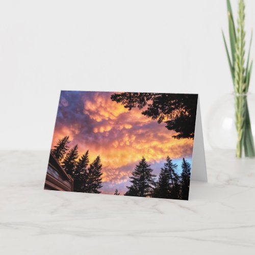 7x5 Folded Card  Mammatus Cloud Sunset