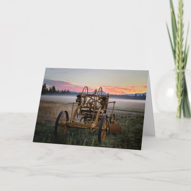 7"x5" Folded Card || Road Grader Sunrise (Front)