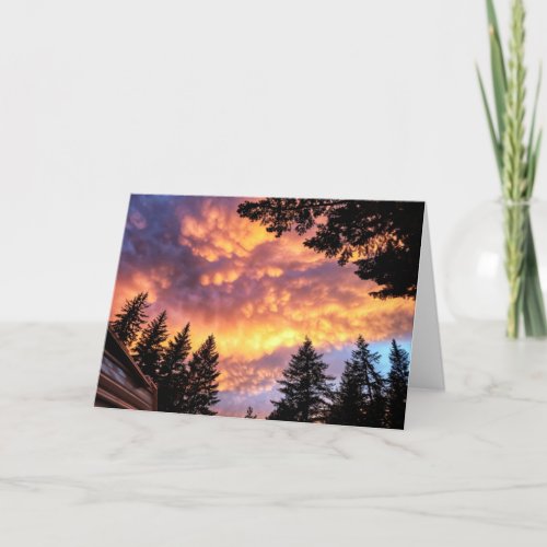 7x5 Folded Card  Trailer Sunset