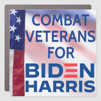 7"x7" Combat Veterans for Biden-Harris Car Magnet