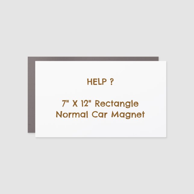 7" X 12" Rectangle Normal Car Magnet (Front)