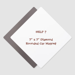 7" x 7" Diamond Rounded Car Magnet