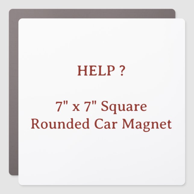 7" x 7" Square Rounded Car Magnet (Front)