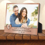 7 Year Copper Wedding Anniversary Couple Photo Plaque<br><div class="desc">Celebrate 7 unforgettable years of love with this custom copper anniversary photo plaque! Featuring your favorite photo, names, and editable years like "20XX ♥ 20XX, " this elegant plaque honors your journey together with warmth and style. Whether it's a romantic gift for your husband, wife, or a beloved couple, the...</div>