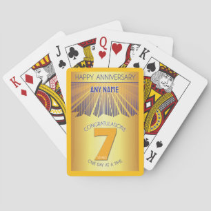 7 Year Golden Ray 12 Step CUSTOM NAME Poker Cards