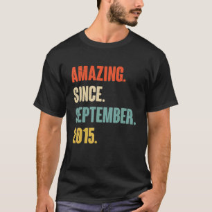7 Year Old 7th Birthday Amazing Since September 2 T-Shirt