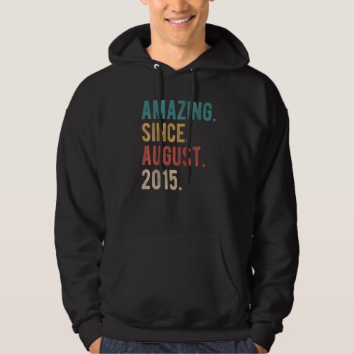 7 Year Old 7th Birthday Bday Amazing Since August  Hoodie