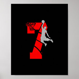 7 Year Old 7th Sketll Birthday Partytheme Boys Gir Poster