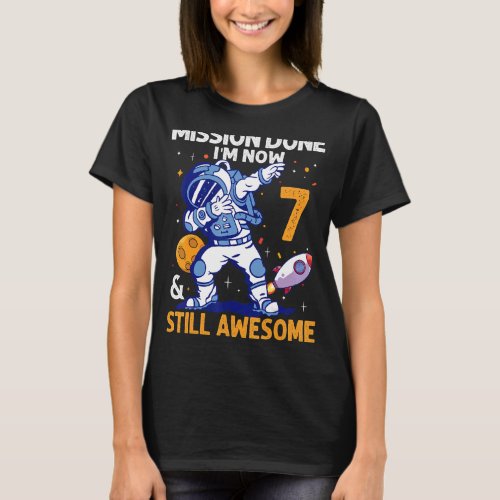 7 Year Old Astronaut Space Planet 7th Birthday Boy T_Shirt