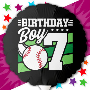 7 Year Old Baseball Party Theme 7th Birthday Boy Balloon