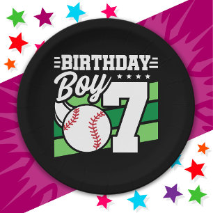 7 Year Old Baseball Party Theme 7th Birthday Boy Paper Plates