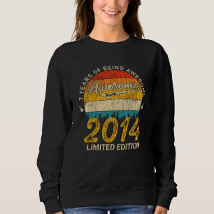 7 Year Old Bday Retro Awesome 7th Birthday Gift Sweatshirt