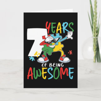 7 Year Old Birthday Boy Or Girl Autism Awareness Card