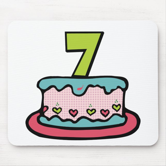 7 Year Old Birthday Cake Mouse Pad (Front)