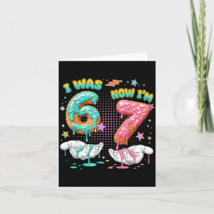 7 Year Old Birthday Funny I Was 6 Now I'm 7 Boy Gi Card