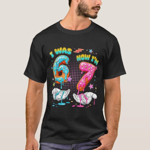 7 Year Old Birthday Funny I Was 6 Now I&#39;m 7 Boy Gi T-Shirt