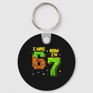 7 Year Old Birthday Funny I Was 6 Now I'm 7 Six Se Keychain