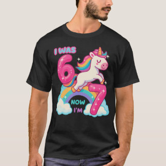 7 Year Old Birthday I Was 6 Now I'M 7 67 Funny T-Shirt