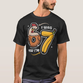 7 Year Old Birthday I Was 6 Now I'M 7 Chicken T-Shirt