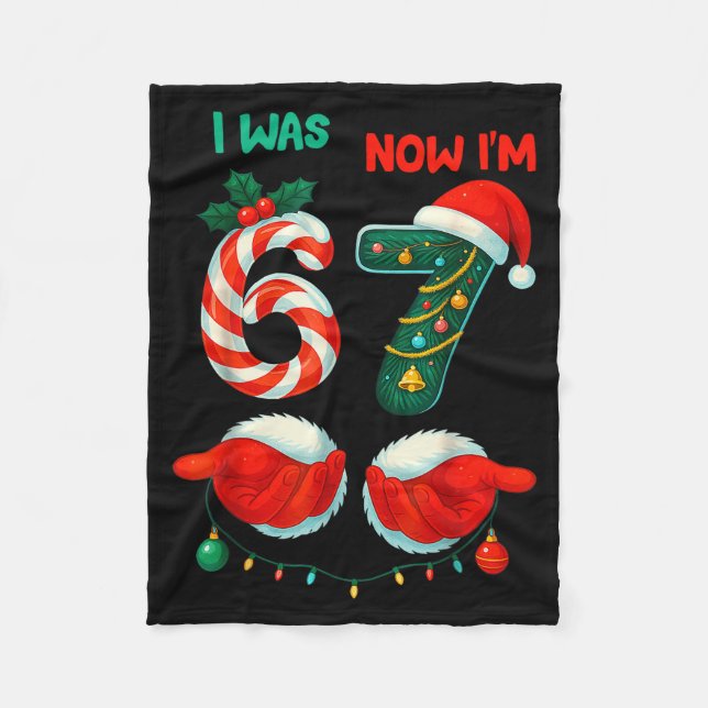 7 Year Old Birthday Shirt Was 6 Now Im 7 67 Funny  Fleece Blanket (Front)