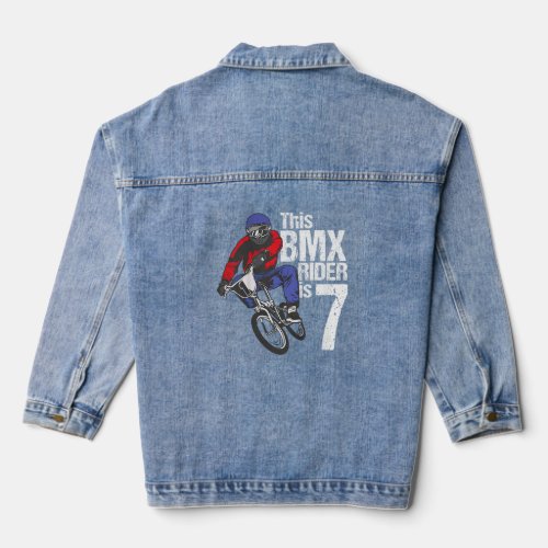 7 Year Old BMX Birthday Party Boys Dirt Bike Bikin Denim Jacket