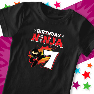7 Year Old Comic Book Style Ninja 7th Birthday T-Shirt