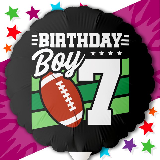 7 Year Old Football Party Theme 7th Birthday Boy Balloon (Creator Uploaded)